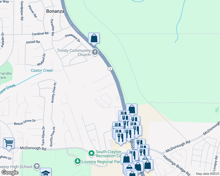 map of restaurants, bars, coffee shops, grocery stores, and more near 11015 Tara Blvd in Hampton