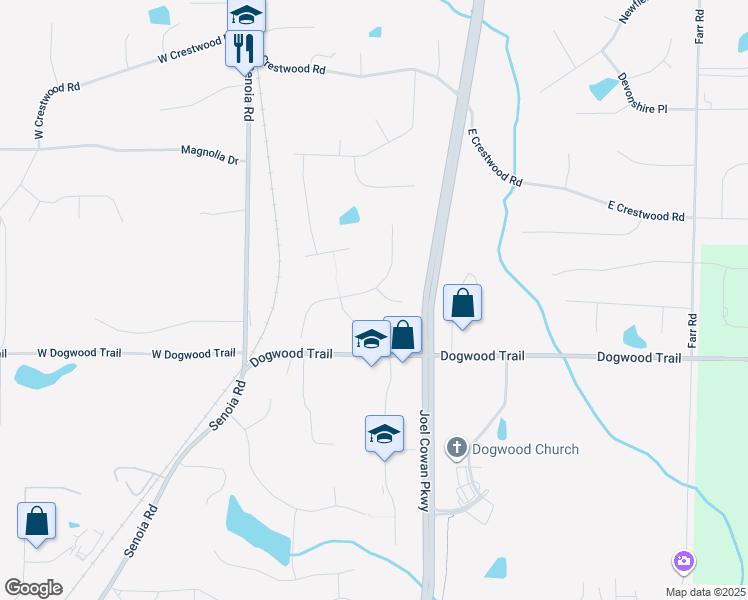 map of restaurants, bars, coffee shops, grocery stores, and more near 110 Tullamore Trail in Tyrone