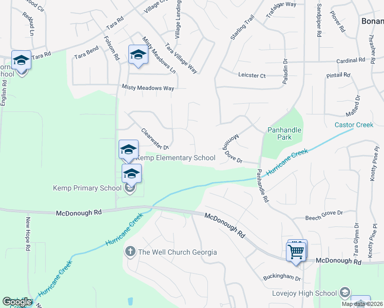 map of restaurants, bars, coffee shops, grocery stores, and more near 1273 Crystal Springs Trail in Hampton