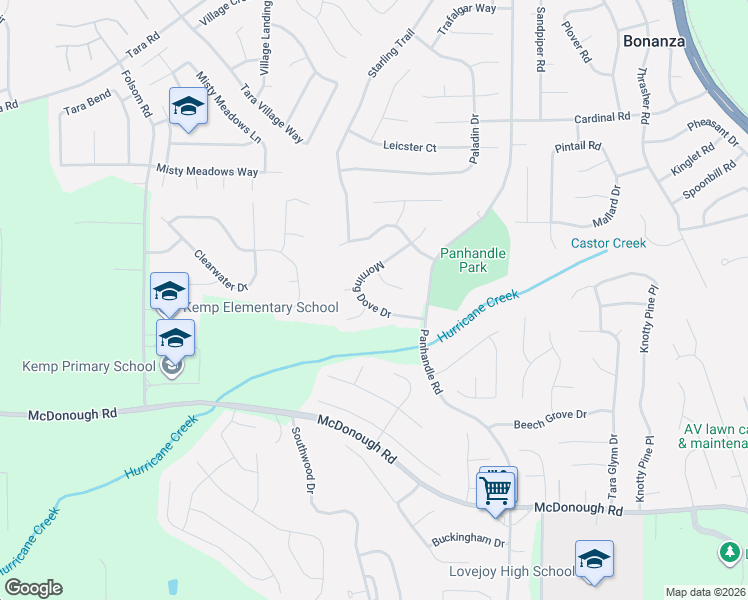 map of restaurants, bars, coffee shops, grocery stores, and more near 10966 Morning Dove Drive in Hampton