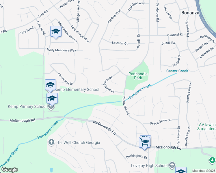 map of restaurants, bars, coffee shops, grocery stores, and more near 10948 Morning Dove Drive in Hampton