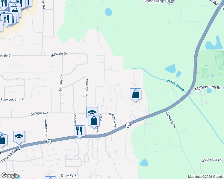 map of restaurants, bars, coffee shops, grocery stores, and more near 84 Bay Branch Boulevard in Fayetteville