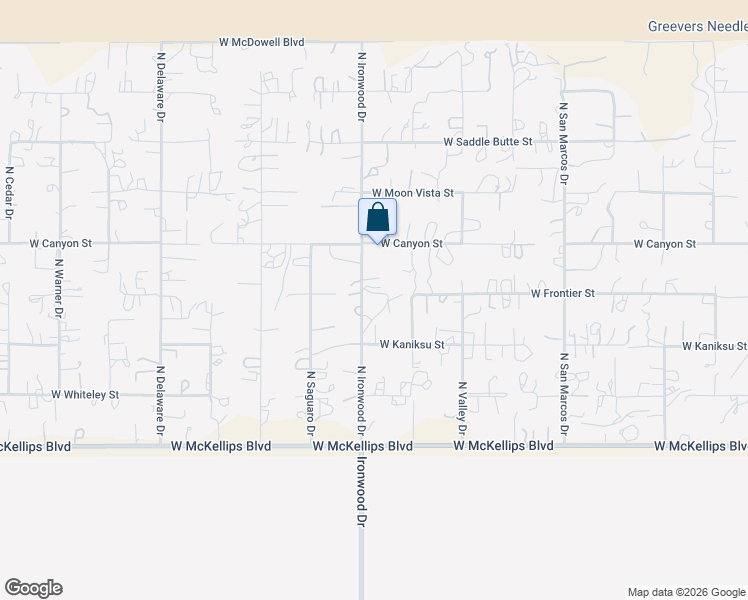 map of restaurants, bars, coffee shops, grocery stores, and more near 1514 West Kaniksu Street in Apache Junction