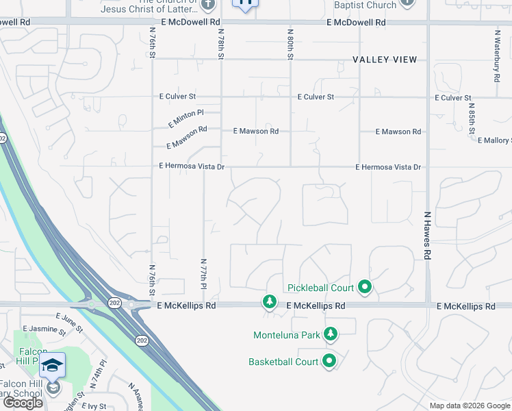 map of restaurants, bars, coffee shops, grocery stores, and more near 2237 North Calle Largo in Mesa