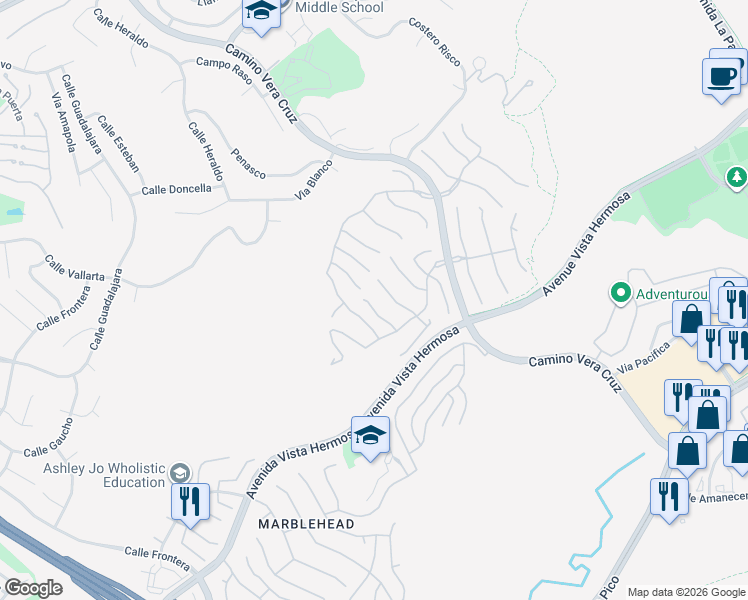 map of restaurants, bars, coffee shops, grocery stores, and more near 1405 Manera Ventosa in San Clemente