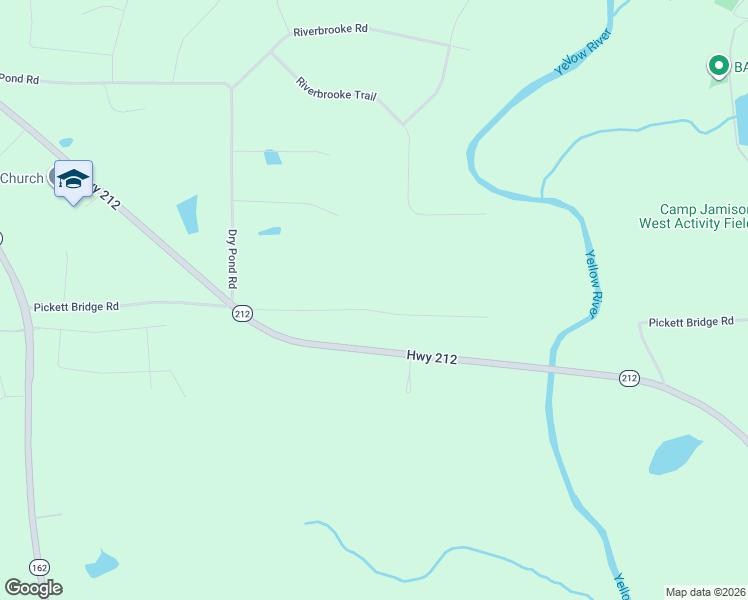 map of restaurants, bars, coffee shops, grocery stores, and more near 1381 Pickett Bridge Road in Covington