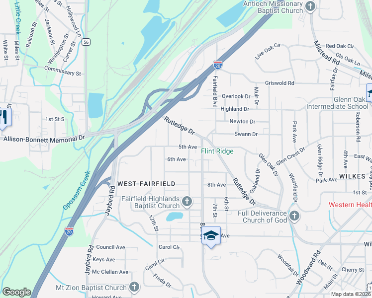 map of restaurants, bars, coffee shops, grocery stores, and more near 417 10th Street in Midfield