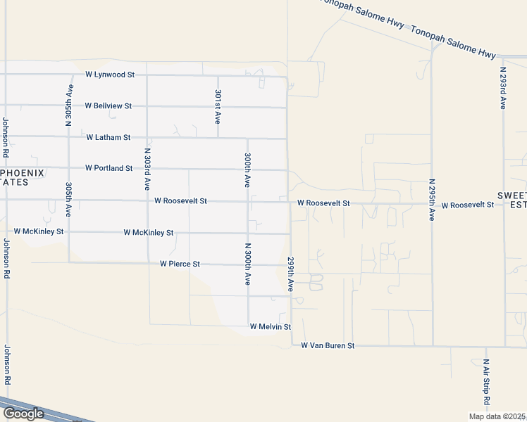 map of restaurants, bars, coffee shops, grocery stores, and more near 29938 West Roosevelt Street in Buckeye