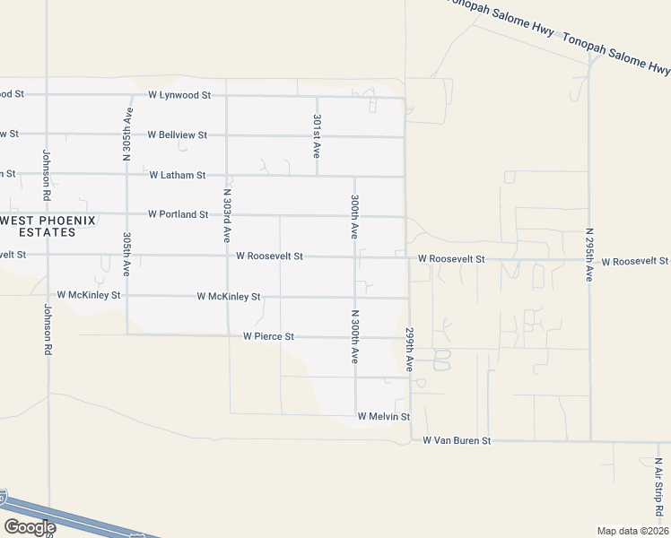 map of restaurants, bars, coffee shops, grocery stores, and more near 30008 West Roosevelt Street in Buckeye