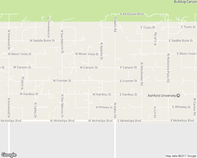 map of restaurants, bars, coffee shops, grocery stores, and more near 268 West Frontier Street in Apache Junction