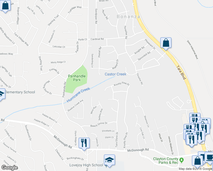 map of restaurants, bars, coffee shops, grocery stores, and more near 10808 Knotty Pine Place in Hampton