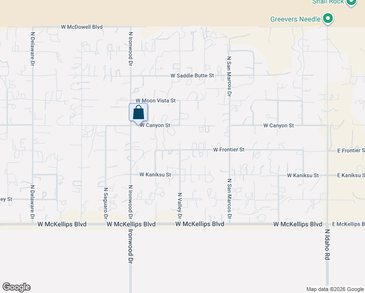 map of restaurants, bars, coffee shops, grocery stores, and more near 4640 North Valley Drive in Apache Junction