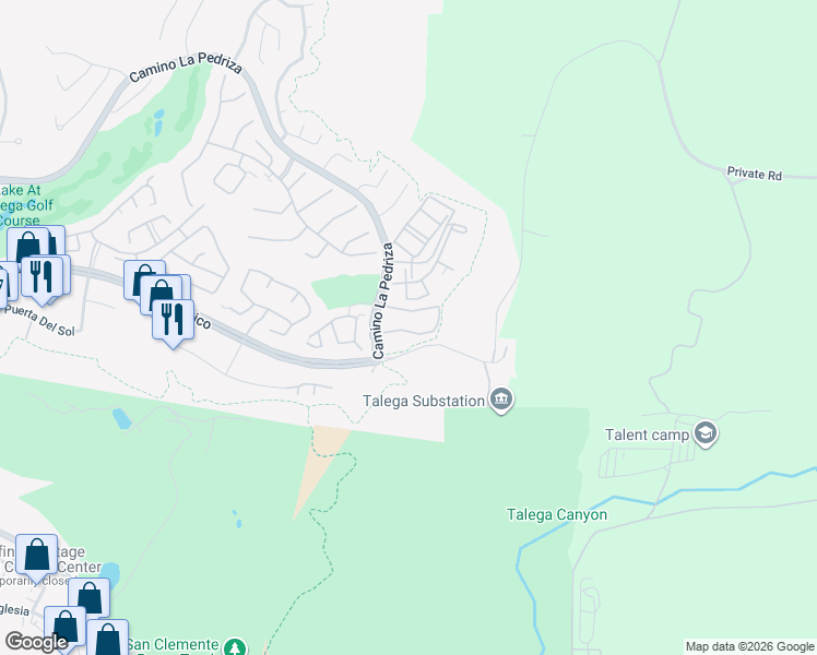 map of restaurants, bars, coffee shops, grocery stores, and more near 120 Cristianitos Road in San Clemente