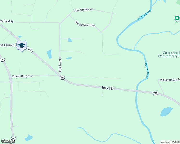 map of restaurants, bars, coffee shops, grocery stores, and more near 1381 Pickett Bridge Road in Covington