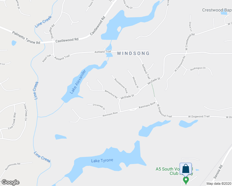 map of restaurants, bars, coffee shops, grocery stores, and more near 102 Beresford Road in Tyrone