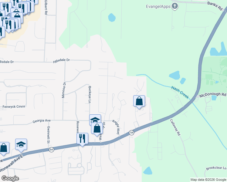map of restaurants, bars, coffee shops, grocery stores, and more near 88 Bay Branch Boulevard in Fayetteville