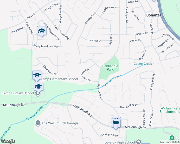 map of restaurants, bars, coffee shops, grocery stores, and more near 10904 Morning Dove Drive in Hampton