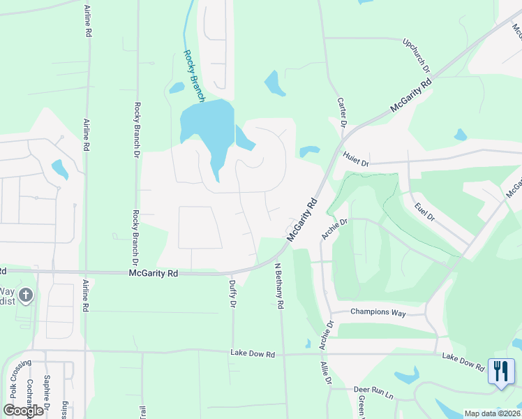 map of restaurants, bars, coffee shops, grocery stores, and more near 206 Vernon Walk in McDonough