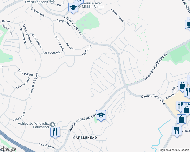 map of restaurants, bars, coffee shops, grocery stores, and more near 1308 Vista Prado in San Clemente
