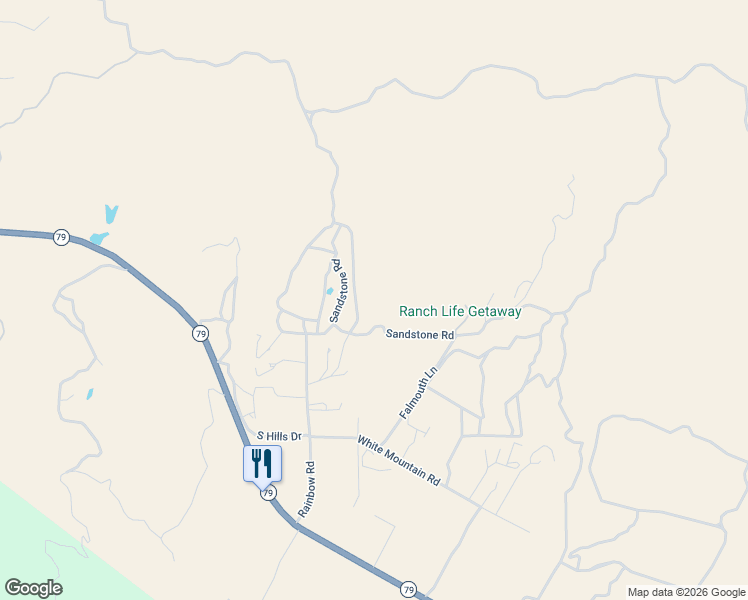 map of restaurants, bars, coffee shops, grocery stores, and more near 45950 Gemstone Road in Aguanga