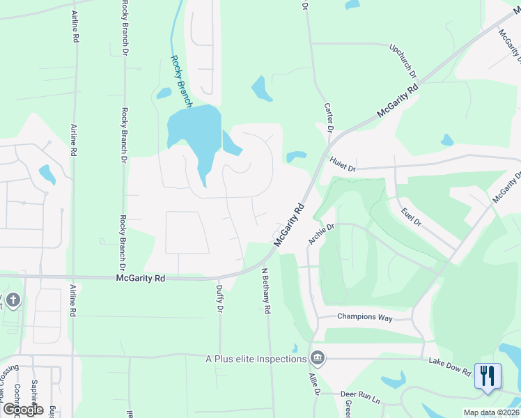 map of restaurants, bars, coffee shops, grocery stores, and more near 303 Laurel Court in McDonough