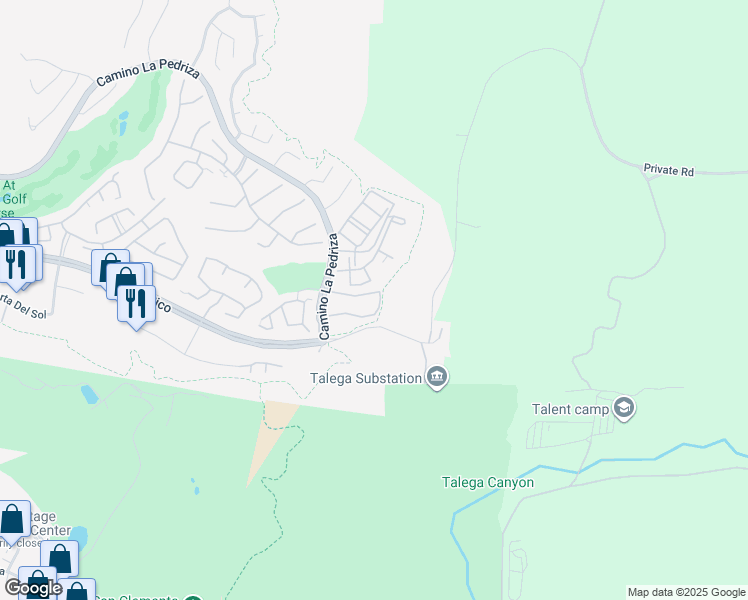 map of restaurants, bars, coffee shops, grocery stores, and more near 120 Cristianitos Road in San Clemente