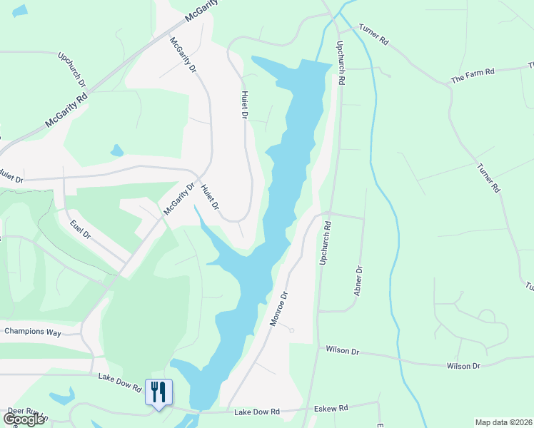 map of restaurants, bars, coffee shops, grocery stores, and more near 1375 Upchurch Road in McDonough