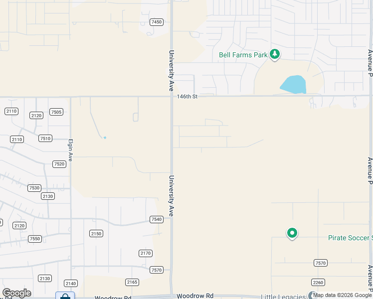 map of restaurants, bars, coffee shops, grocery stores, and more near 15065 University Avenue in Lubbock