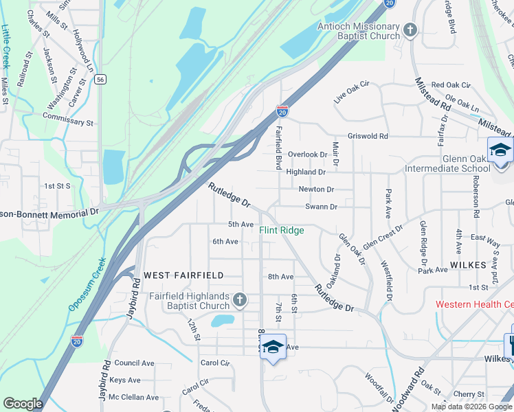 map of restaurants, bars, coffee shops, grocery stores, and more near 424 Rutledge Drive in Birmingham