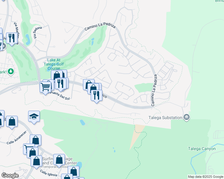 map of restaurants, bars, coffee shops, grocery stores, and more near 7 Corte Pasillo in San Clemente