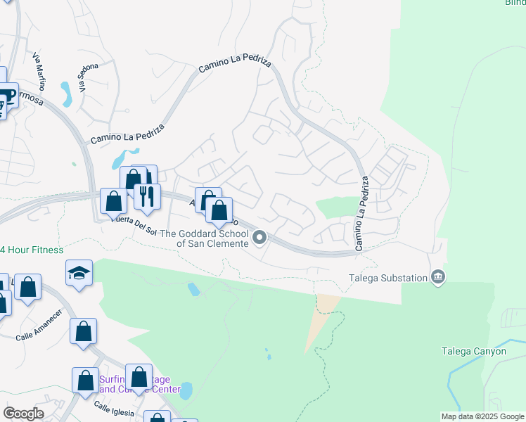 map of restaurants, bars, coffee shops, grocery stores, and more near 7 Corte Pasillo in San Clemente