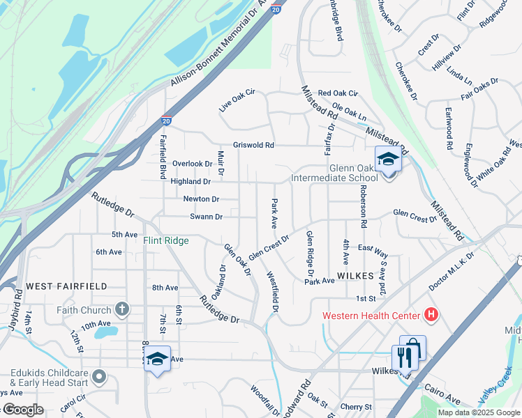map of restaurants, bars, coffee shops, grocery stores, and more near 611 Westfield Drive in Fairfield