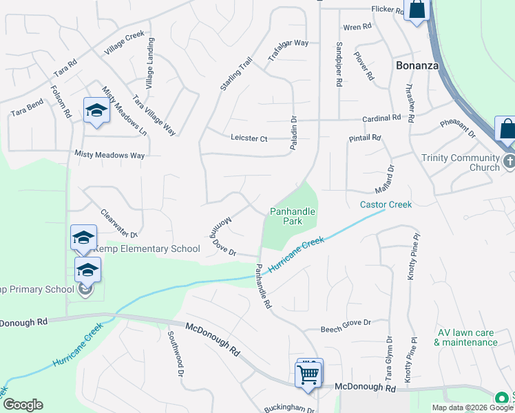 map of restaurants, bars, coffee shops, grocery stores, and more near 10851 Morning Dove Court in Hampton