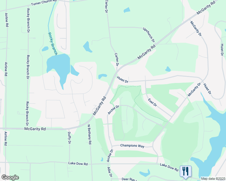 map of restaurants, bars, coffee shops, grocery stores, and more near 1874 McGarity Road in McDonough