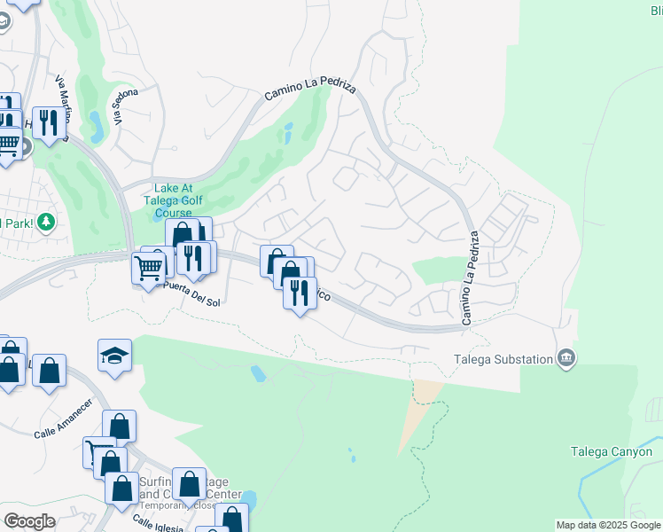 map of restaurants, bars, coffee shops, grocery stores, and more near 33 Calle Pelicano in San Clemente