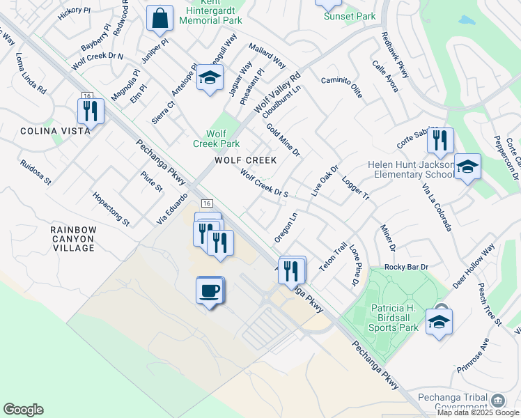 map of restaurants, bars, coffee shops, grocery stores, and more near 31839 Green Oak Way in Temecula