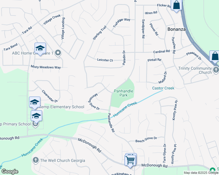 map of restaurants, bars, coffee shops, grocery stores, and more near 10851 Morning Dove Court in Hampton