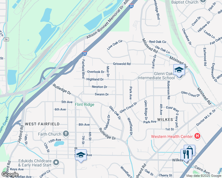 map of restaurants, bars, coffee shops, grocery stores, and more near 402 Newton Drive in Birmingham