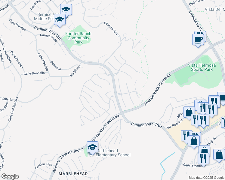 map of restaurants, bars, coffee shops, grocery stores, and more near 2000 Costero Hermoso in San Clemente