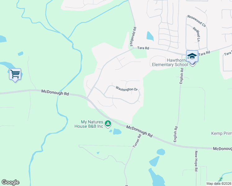 map of restaurants, bars, coffee shops, grocery stores, and more near 646 Washington Drive in Jonesboro
