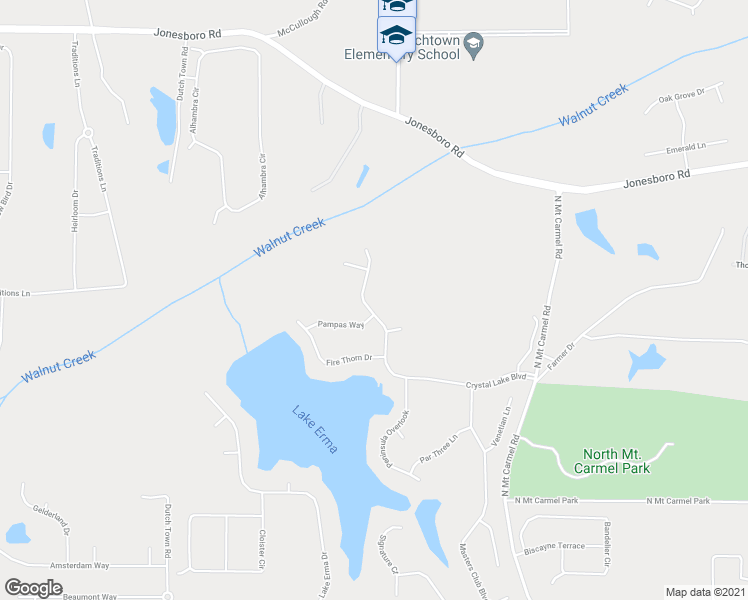 map of restaurants, bars, coffee shops, grocery stores, and more near 190 Crystal Lake Boulevard in Hampton