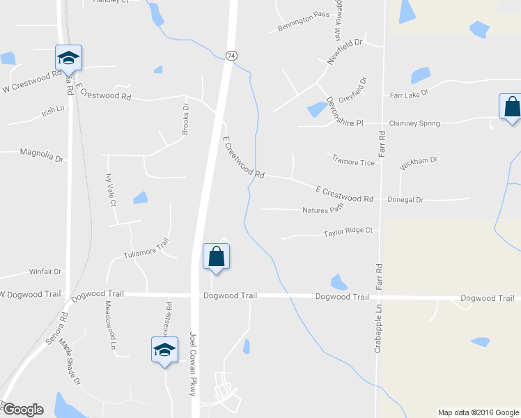 map of restaurants, bars, coffee shops, grocery stores, and more near 187 Natures Path in Tyrone