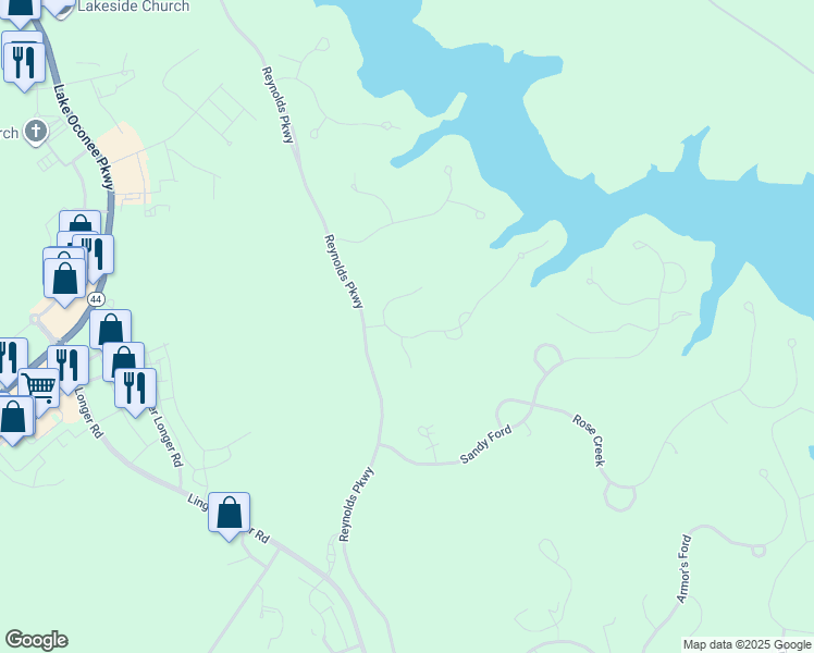 map of restaurants, bars, coffee shops, grocery stores, and more near 1030 Angel Pond East in Greensboro