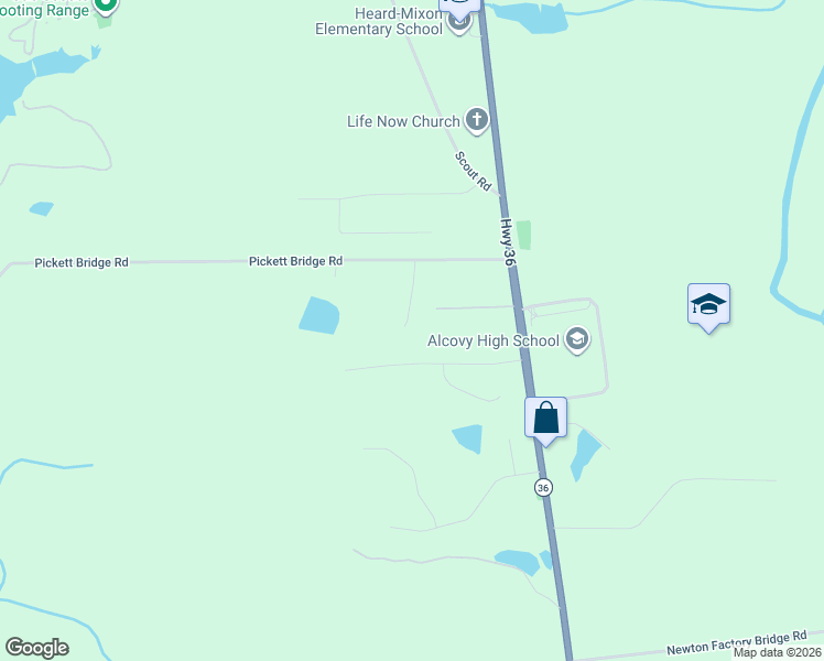 map of restaurants, bars, coffee shops, grocery stores, and more near 125 Pickett Bridge Road in Covington