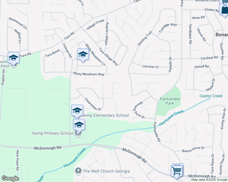 map of restaurants, bars, coffee shops, grocery stores, and more near 1222 Shady Brook Court in Hampton