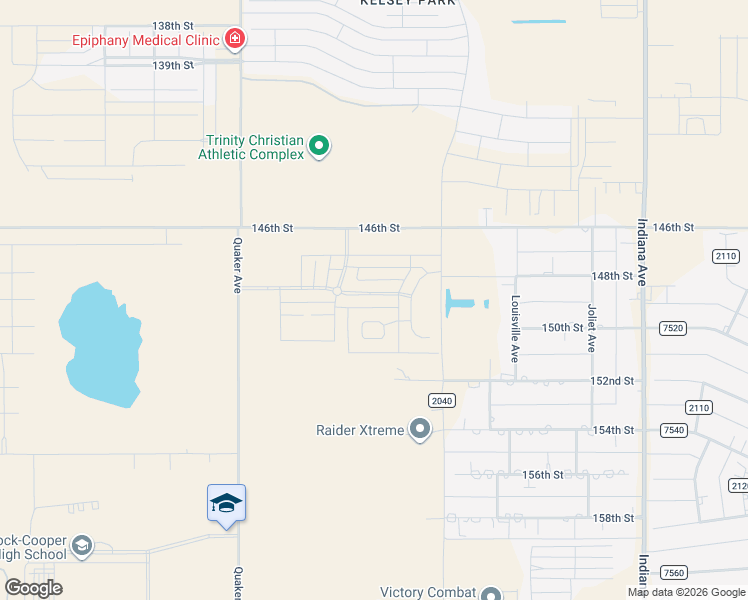 map of restaurants, bars, coffee shops, grocery stores, and more near 4015 146th Street in Lubbock