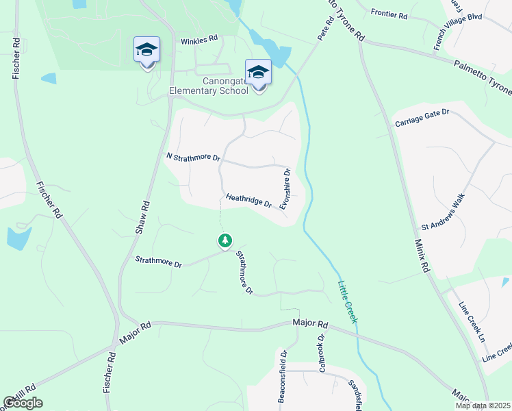 map of restaurants, bars, coffee shops, grocery stores, and more near 105 Heathridge Drive in Sharpsburg