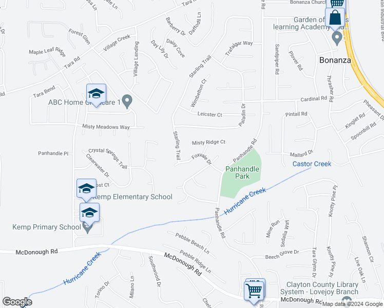 map of restaurants, bars, coffee shops, grocery stores, and more near 1336 Foxvale Drive in Hampton
