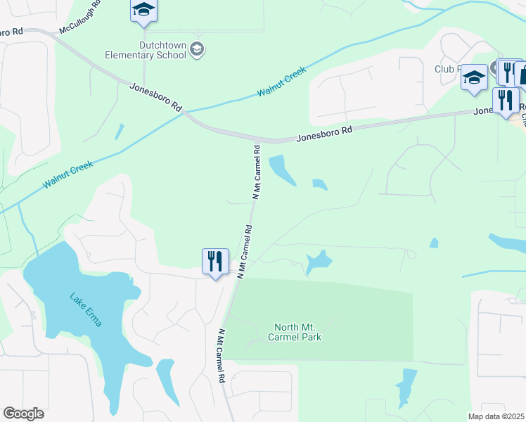 map of restaurants, bars, coffee shops, grocery stores, and more near 125 North Mount Carmel Road in Hampton