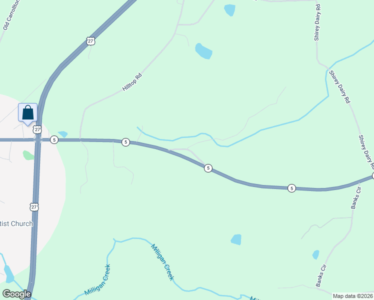 map of restaurants, bars, coffee shops, grocery stores, and more near 60 John Henry Circle in Roopville